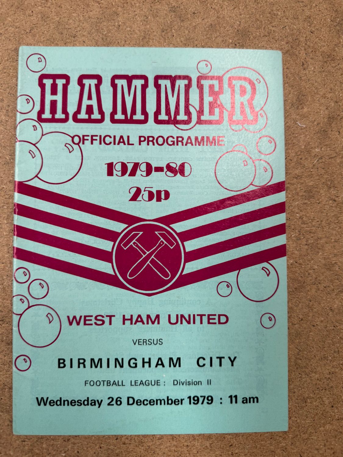 West Ham United v  Birmingham City - 26/12/79