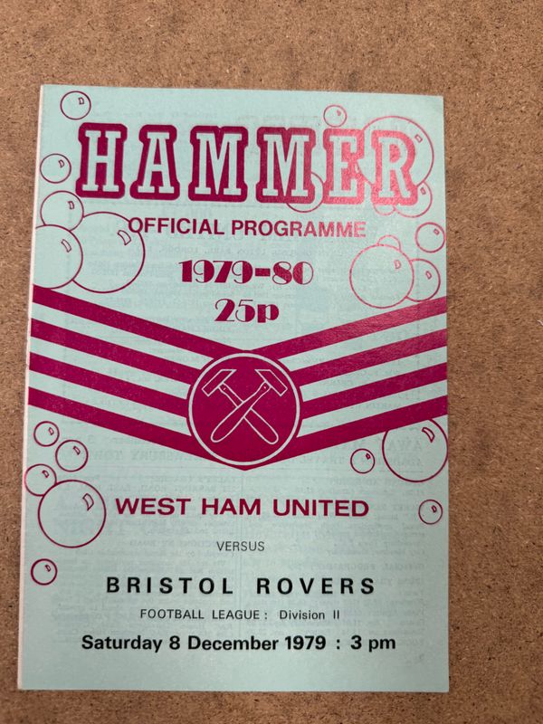 West Ham United v  Bristol Rovers - 8/12/79