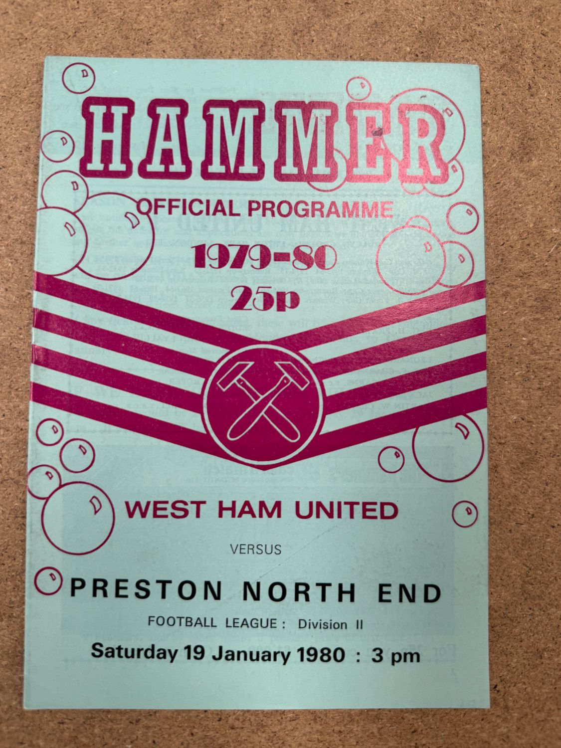 West Ham United v  Peston North End - 19/1/80