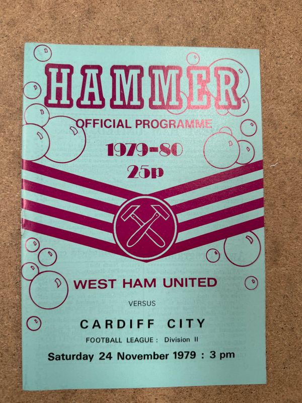 West Ham United v  Cardiff City - 24/11/79