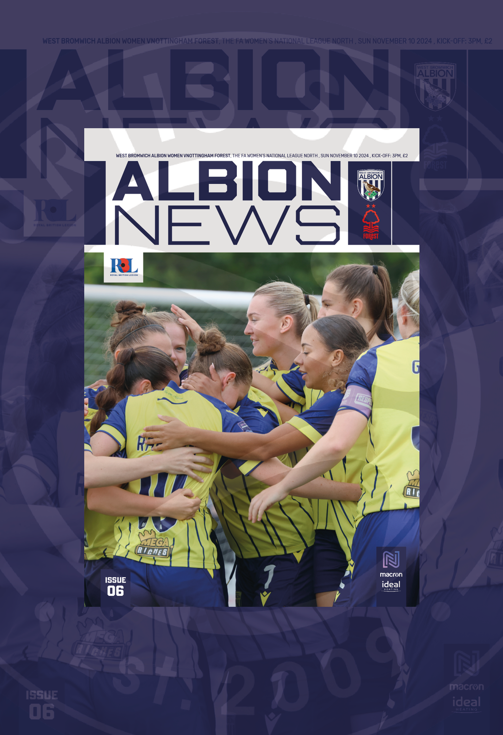 West Bromwich Albion Women v Nottingham Forest Women  - 10/11/24