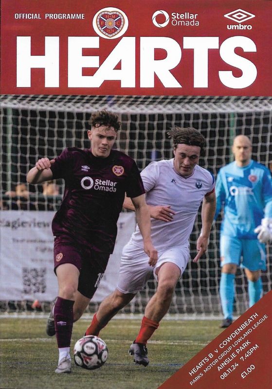 Hearts B v Cowdenbeath - 08/11/24