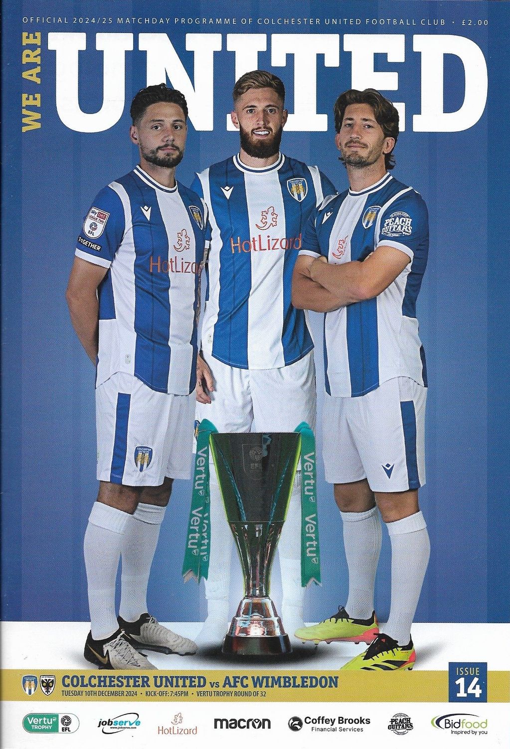 Colchester United v AFC Wimbledon - 10/12/24