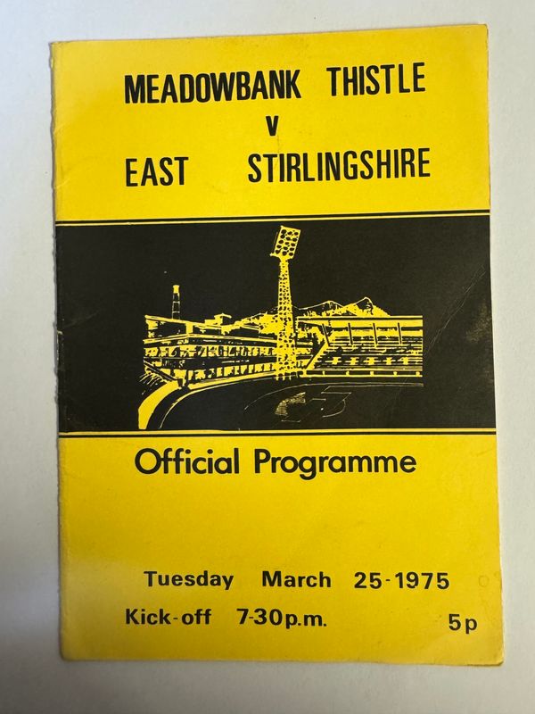 Meadowbank Thistle v East Stirlingshire - 25/3/75