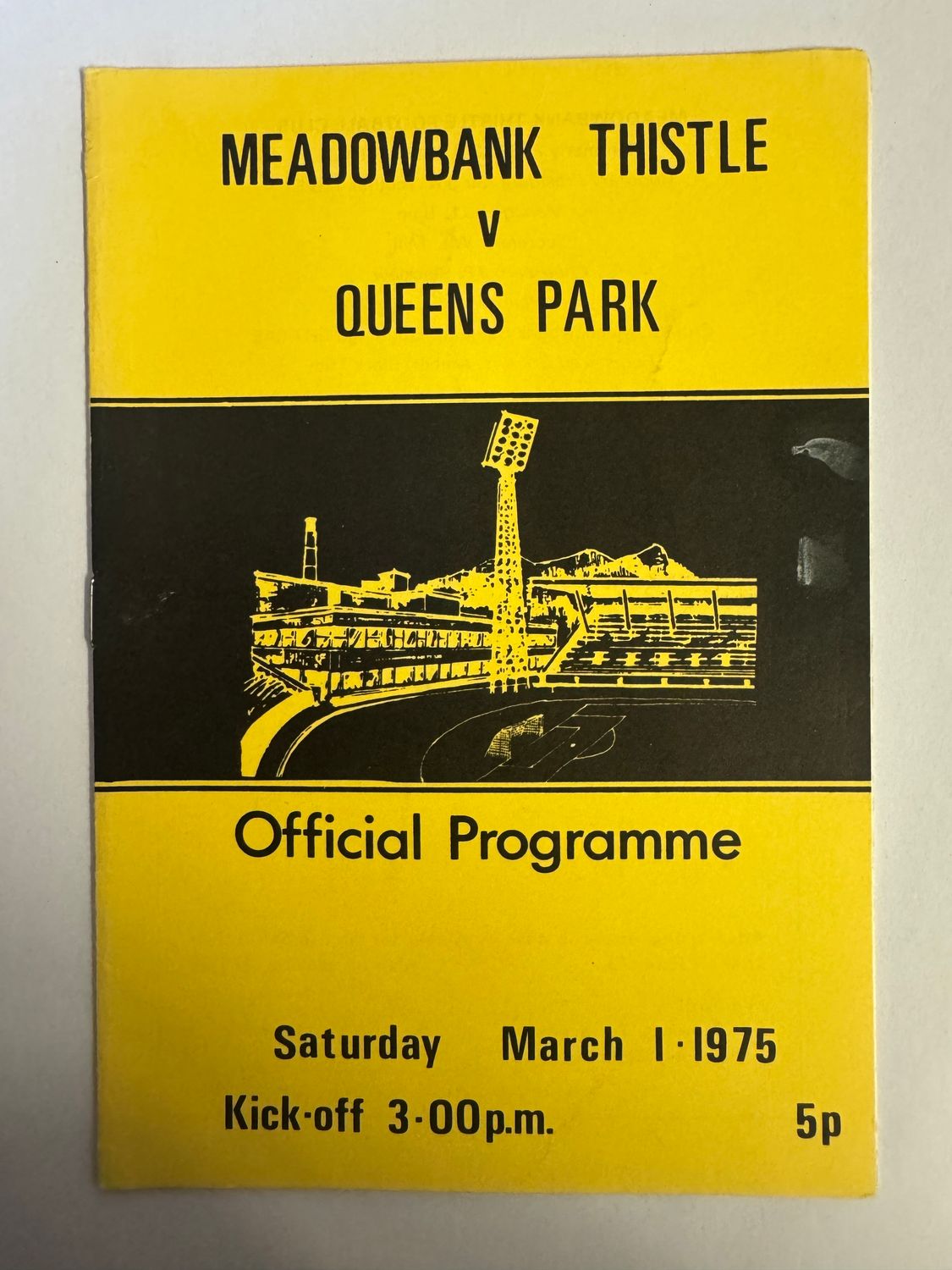 Meadowbank Thistle v Queens Park - 1/3/75