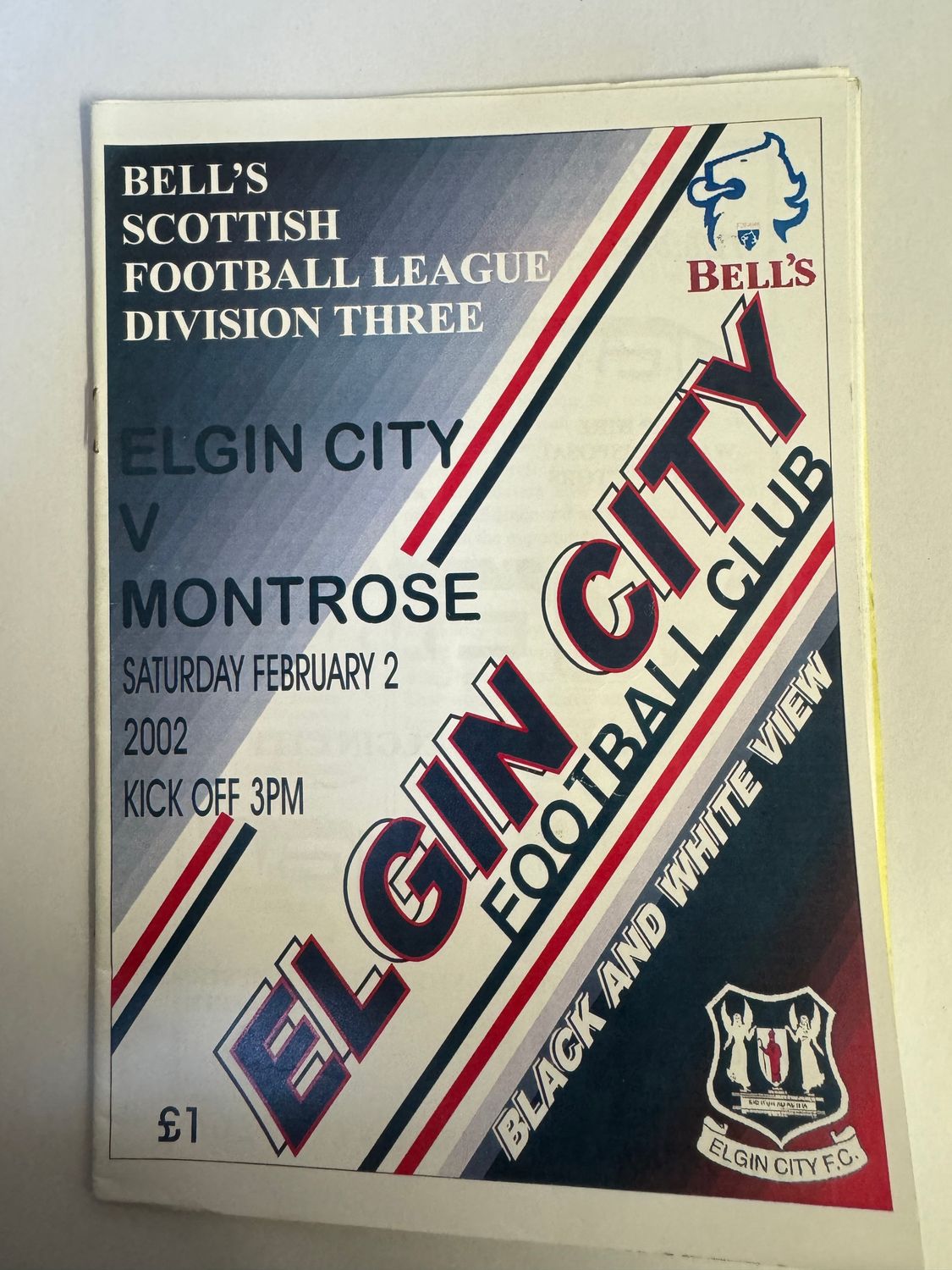 Elgin City v Montrose - 2/2/02