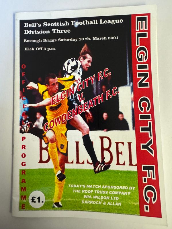 Elgin City v Cowdenbeath - 10/3/01