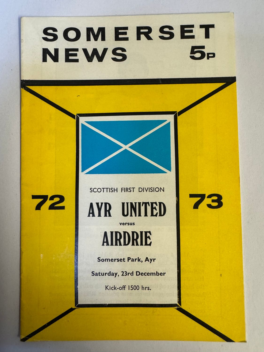 Ayr United v Airdrie 23/12/72