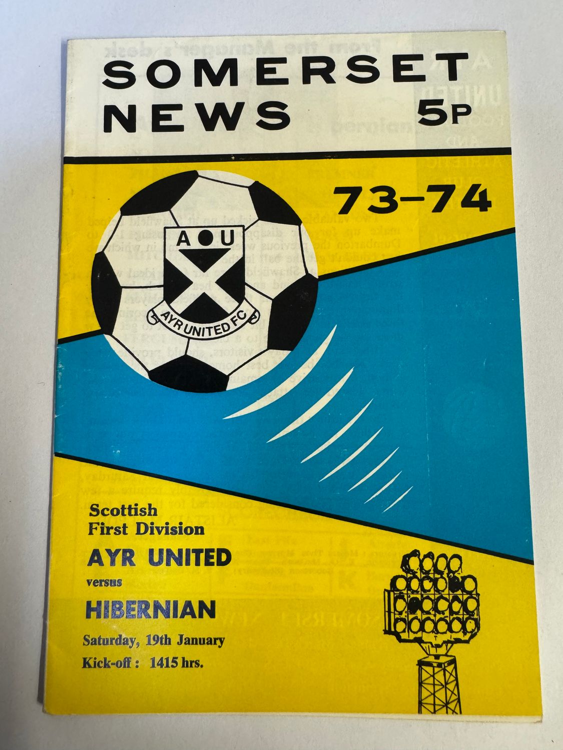 Ayr United v Hibernian - 19/1/74