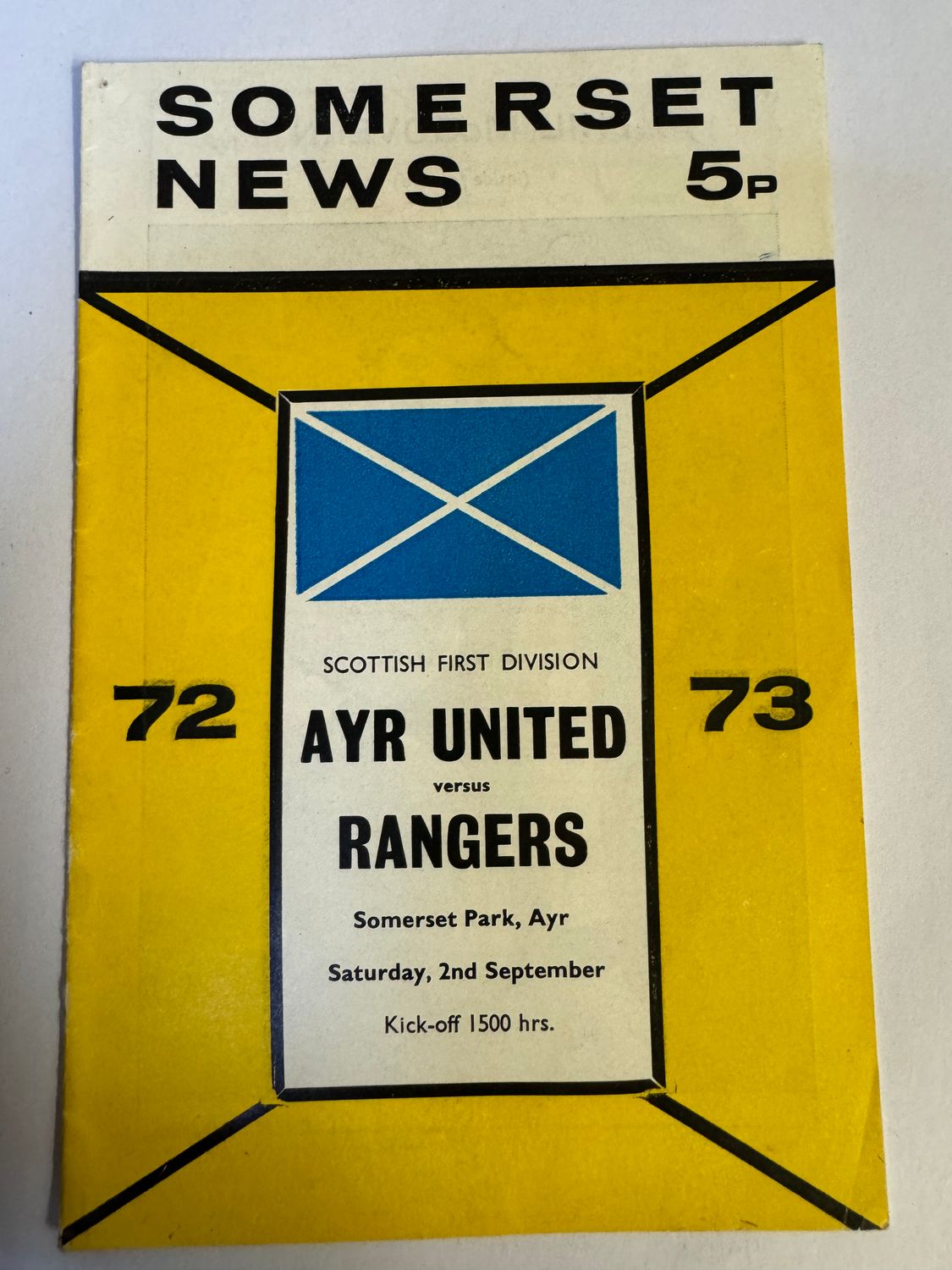 Ayr United v Rangers - 2/9/72