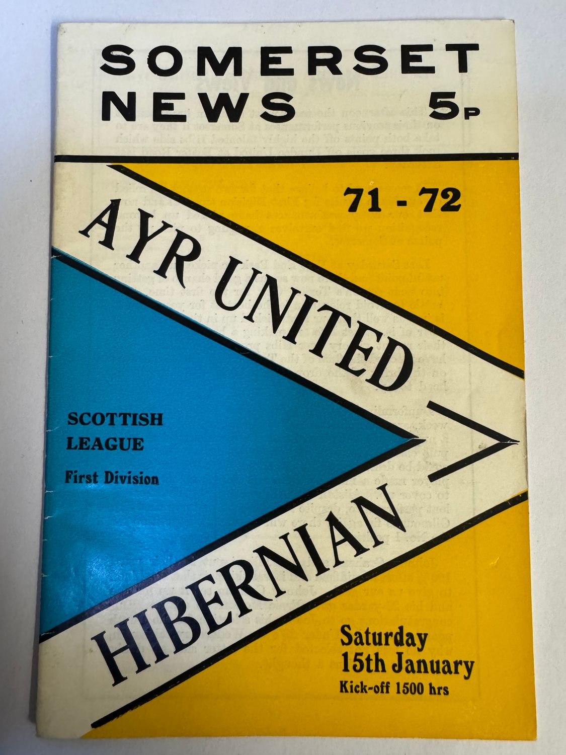 Ayr United v Hibernian - 15/1/72