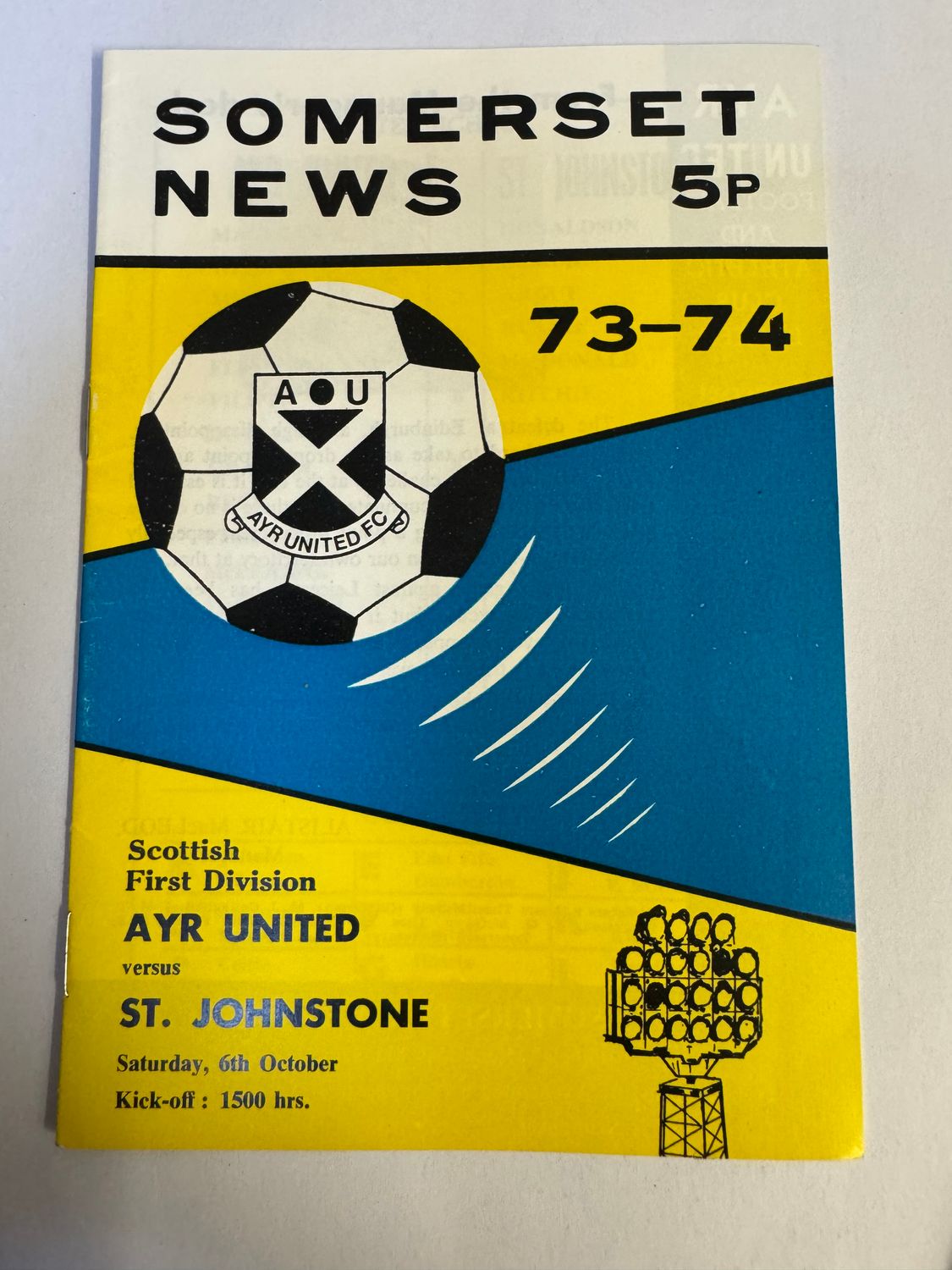 Ayr United v St.Johnstone - 6/10/73