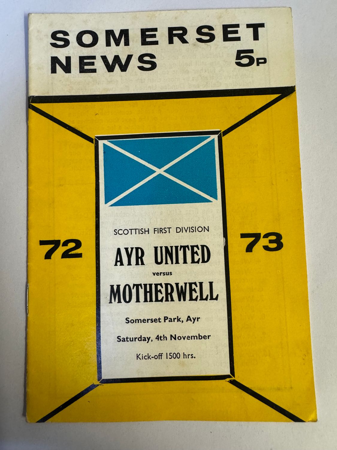 Ayr United v Motherwell - 4/11/72