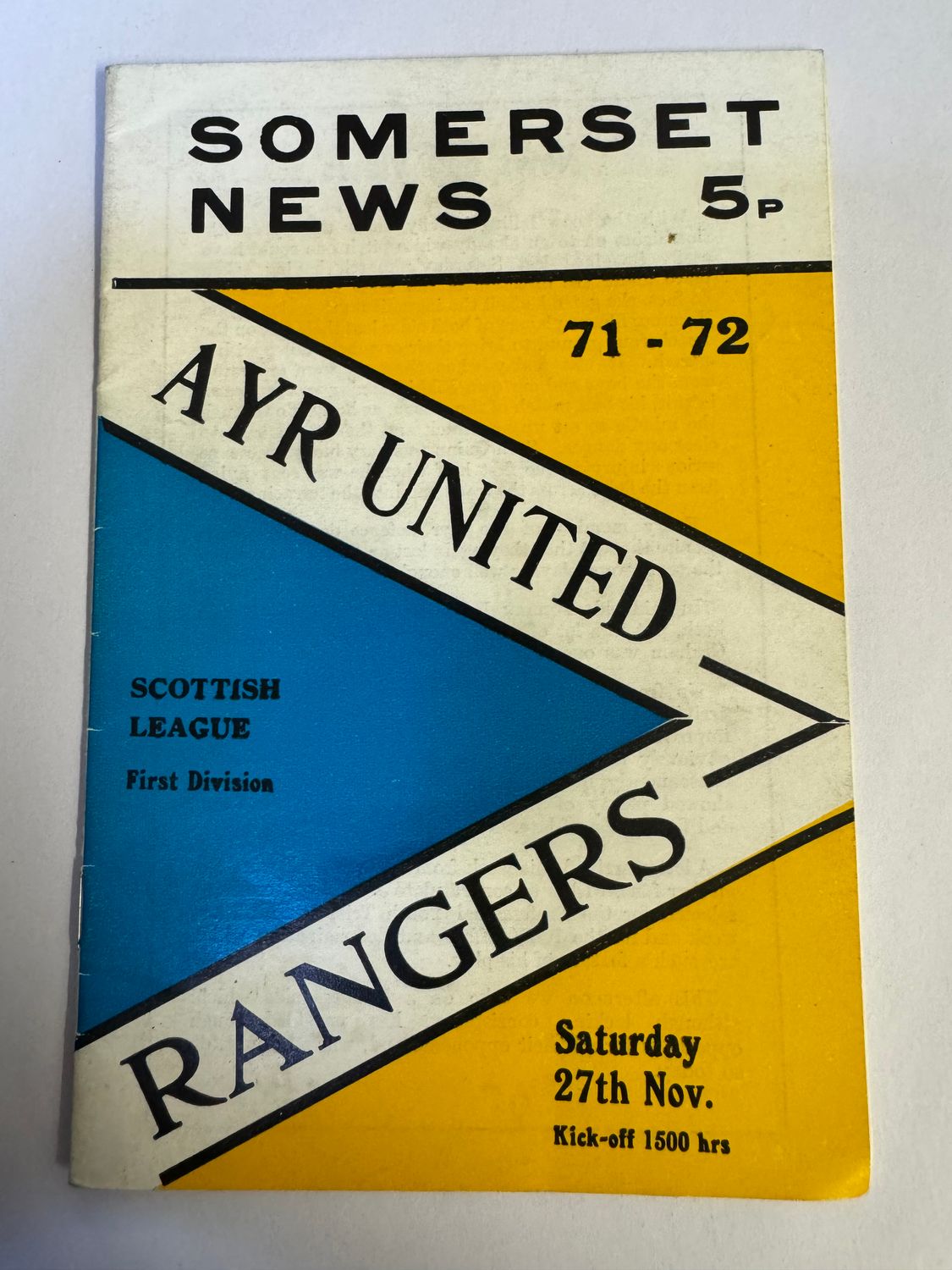 Ayr United v Rangers - 27/11/71