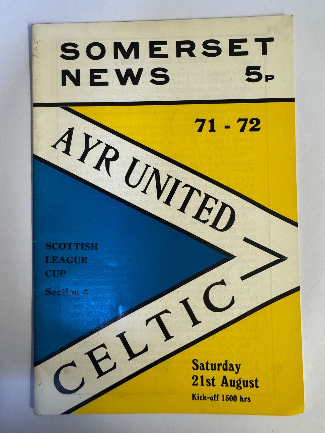 Ayr United v Celtic - 21/8/70