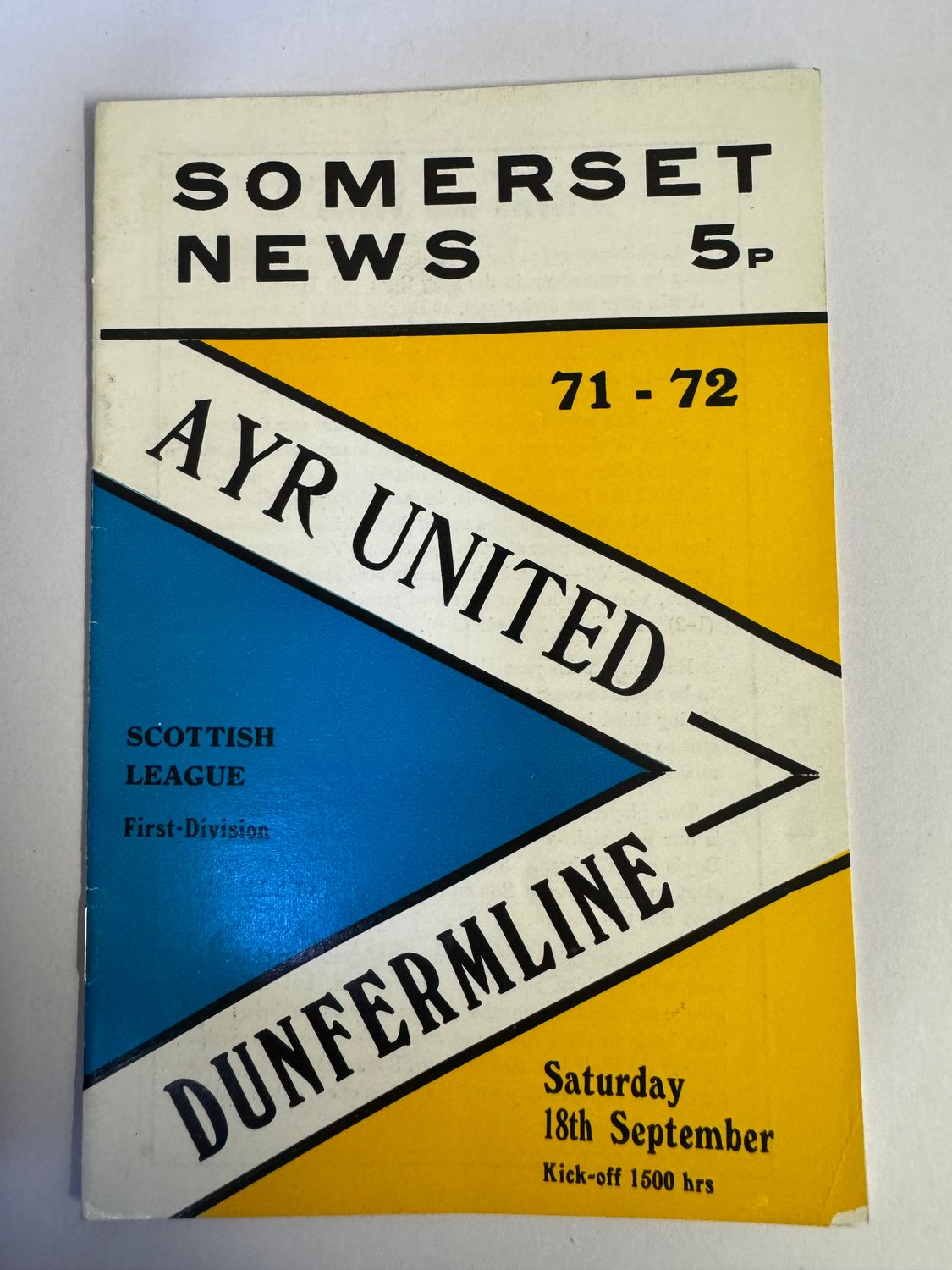 Ayr United v Dunfermline - 18/9/71