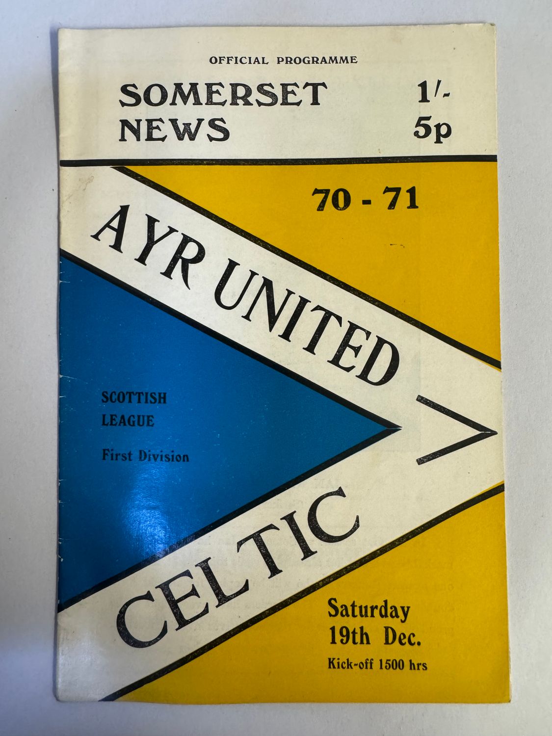 Ayr United v Celtic - 19/12/70