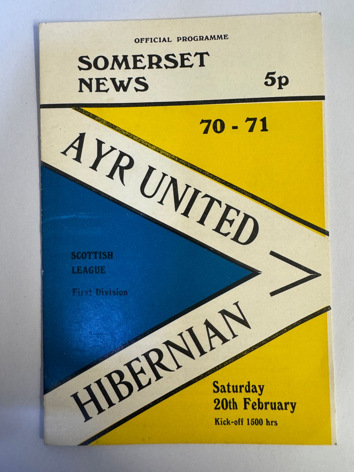 Ayr United v Hibernian - 20/2/71