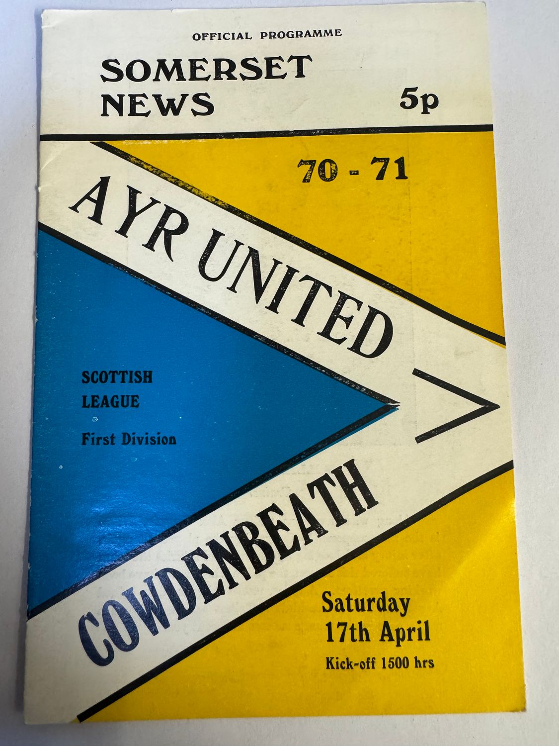 Ayr United v Cowdenbeath - 17/4/71
