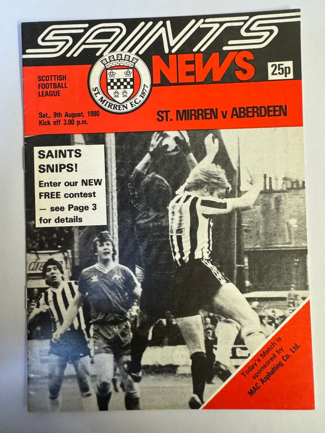 St Mirren v Aberdeen  - 9/8/80