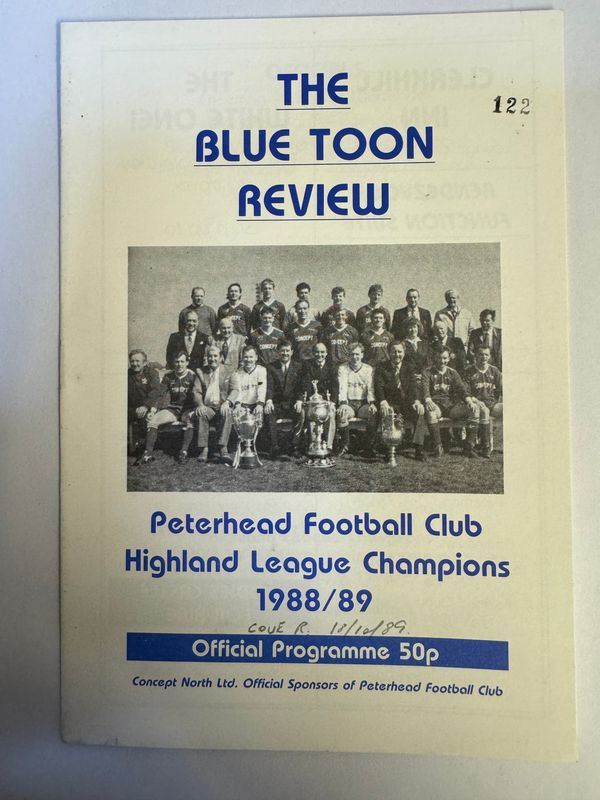 Peterhead v Cove Rangers - 18/10/89