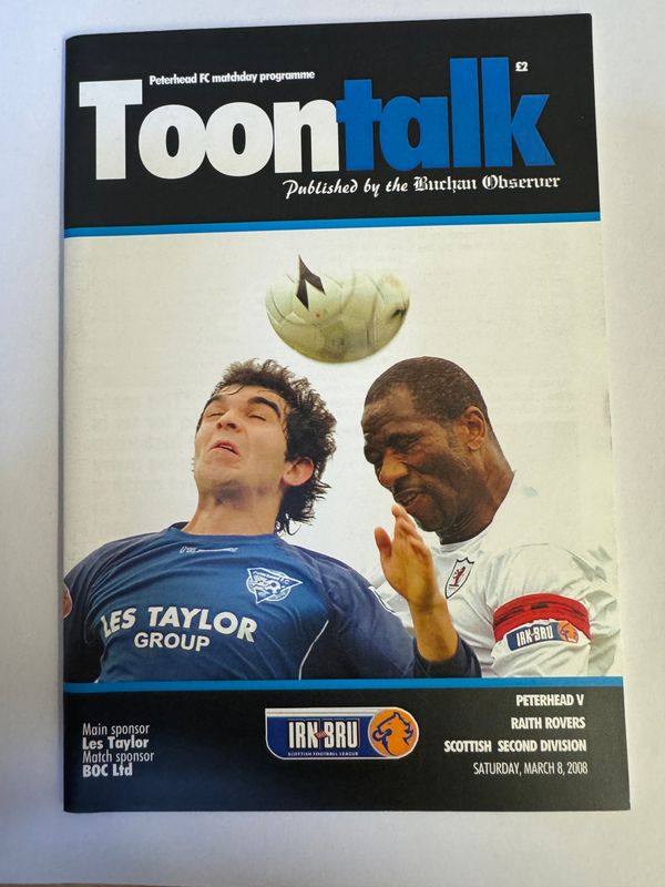 Peterhead v Raith Rovers - 8/3/08