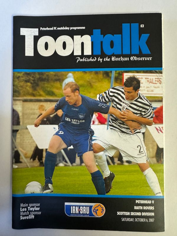 Peterhead v Raith Rovers - 6/10/07