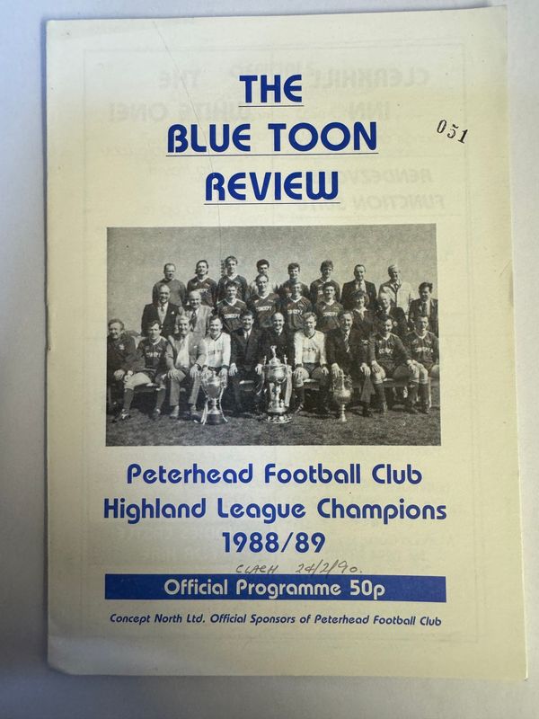 Peterhead v Clachnacuddin - 24/2/90