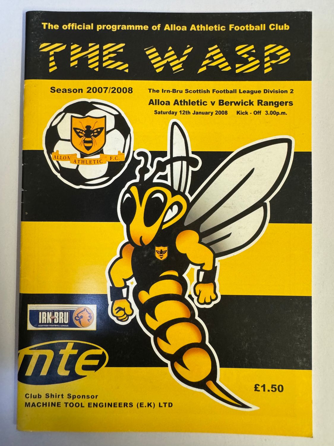 Alloa Athletic v Berwick Rangers - 12/1/08