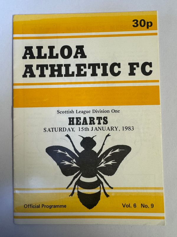 Alloa Athletic v Hearts - 15/1/83
