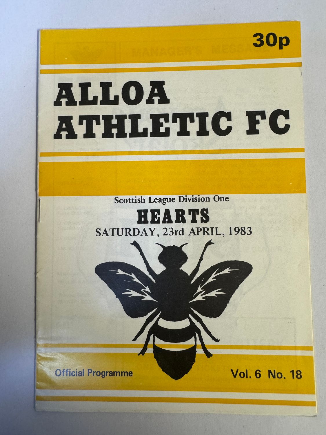 Alloa Athletic v Hearts - 23/4/83