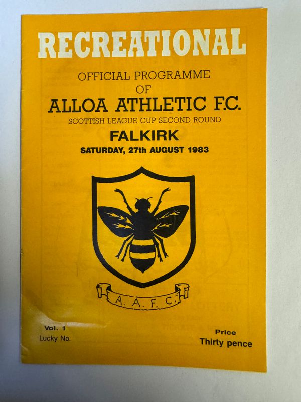 Alloa Athletic v Falkirk - 27/8/83