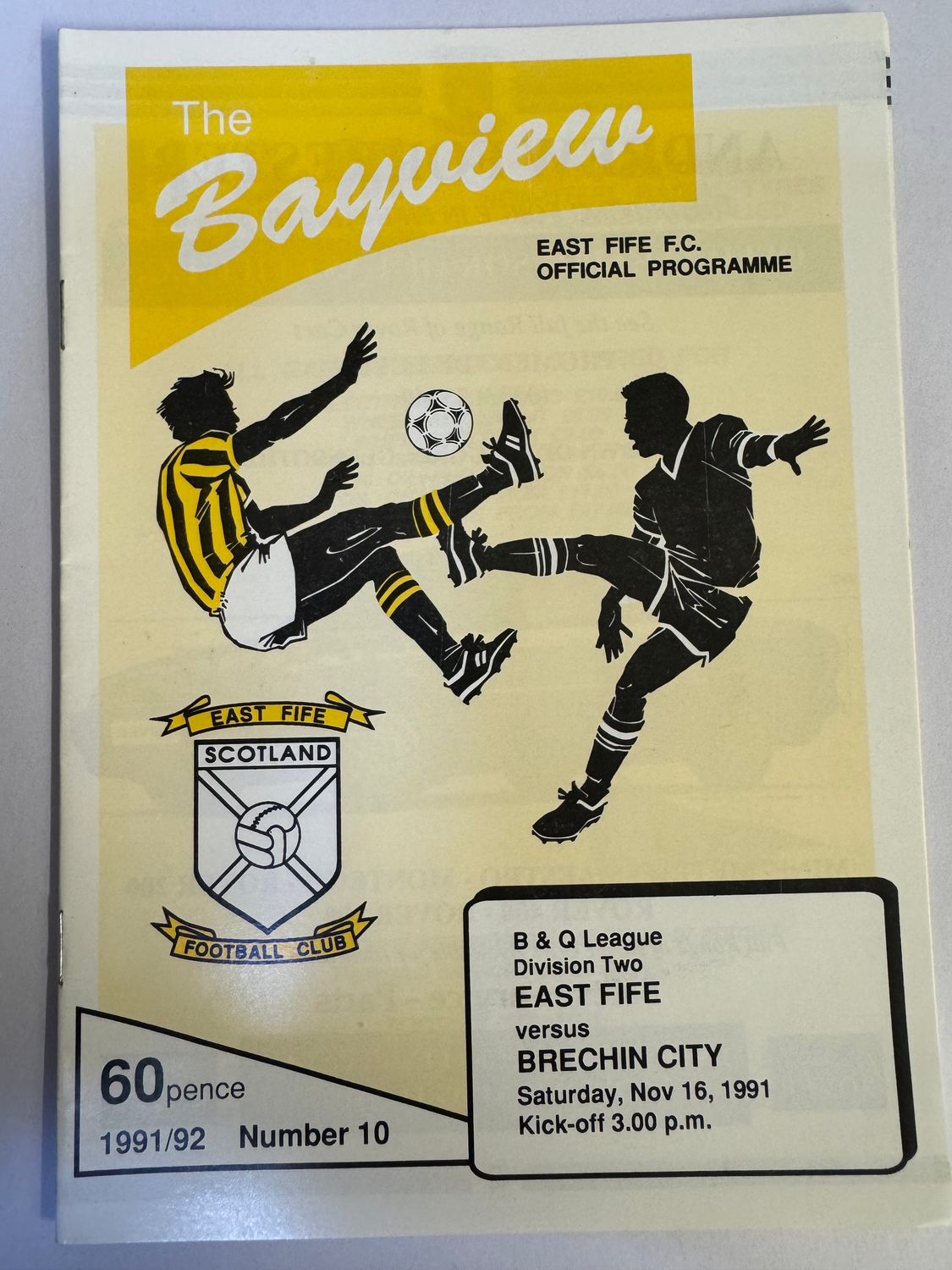 East Fife v Brechin City - 16/11/91