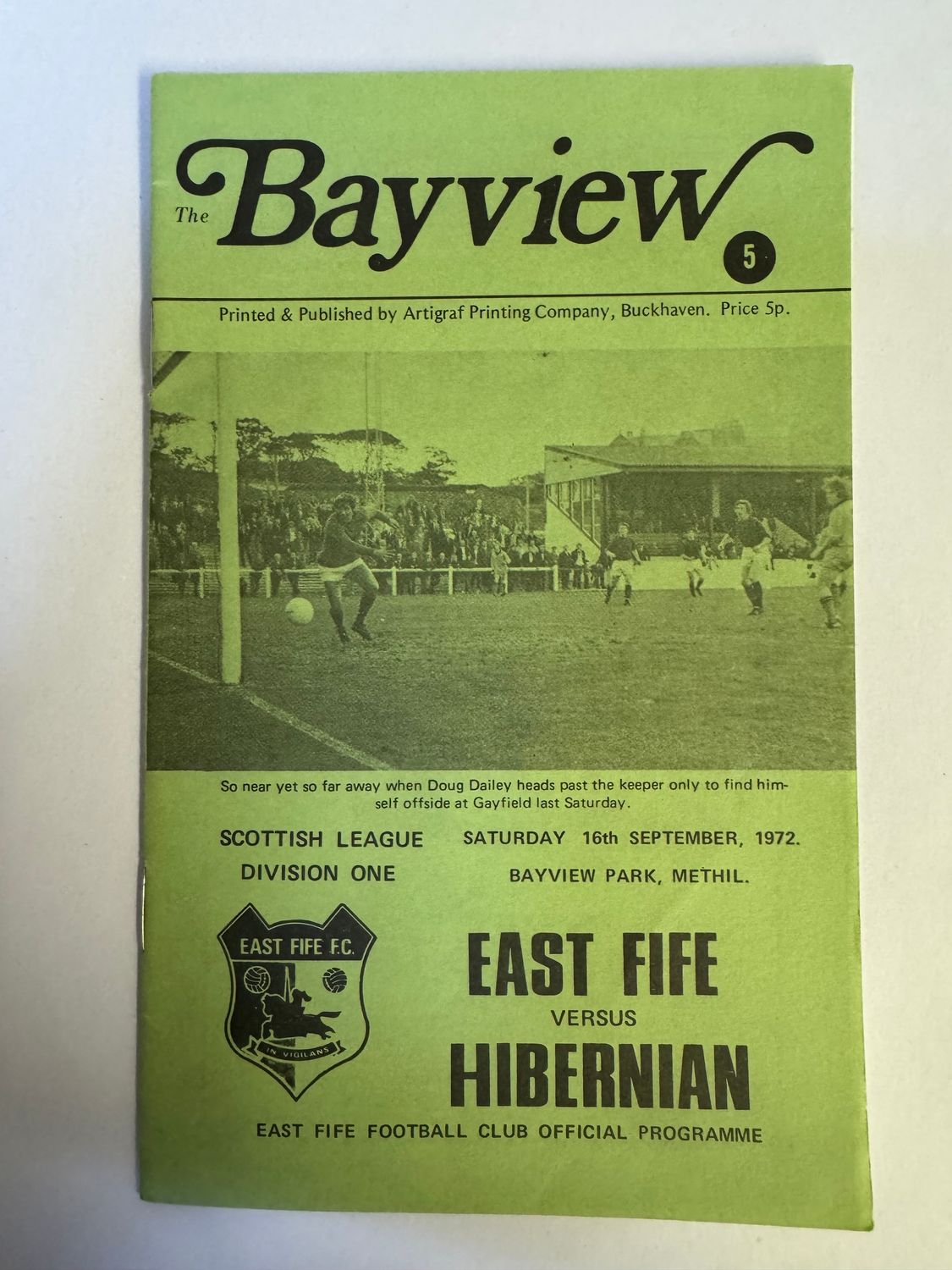 East Fife v Hibernian - 16/9/72