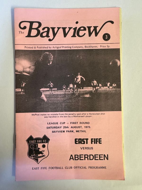 East Fife v Aberdeen - 25/8/73