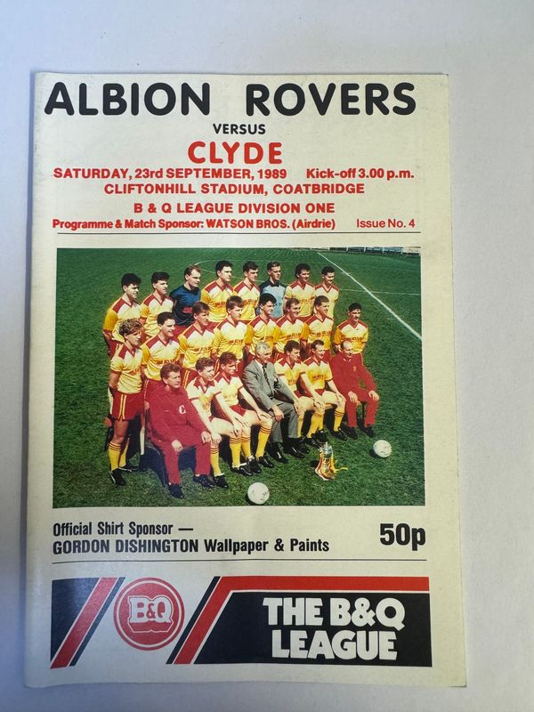 Albion Rovers v Clyde - 23/9/89
