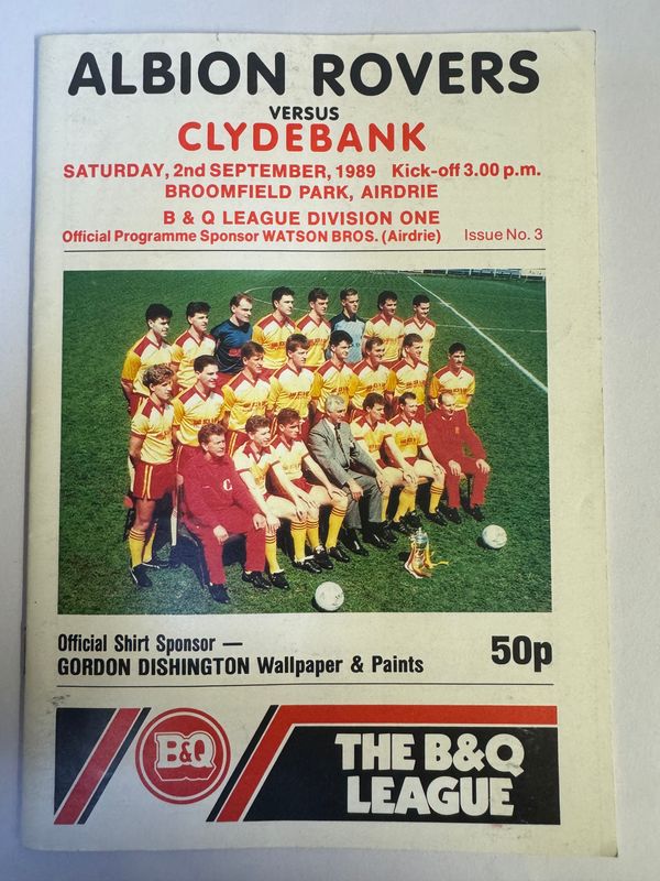 Albion Rovers v Clydebank - 2/9/89