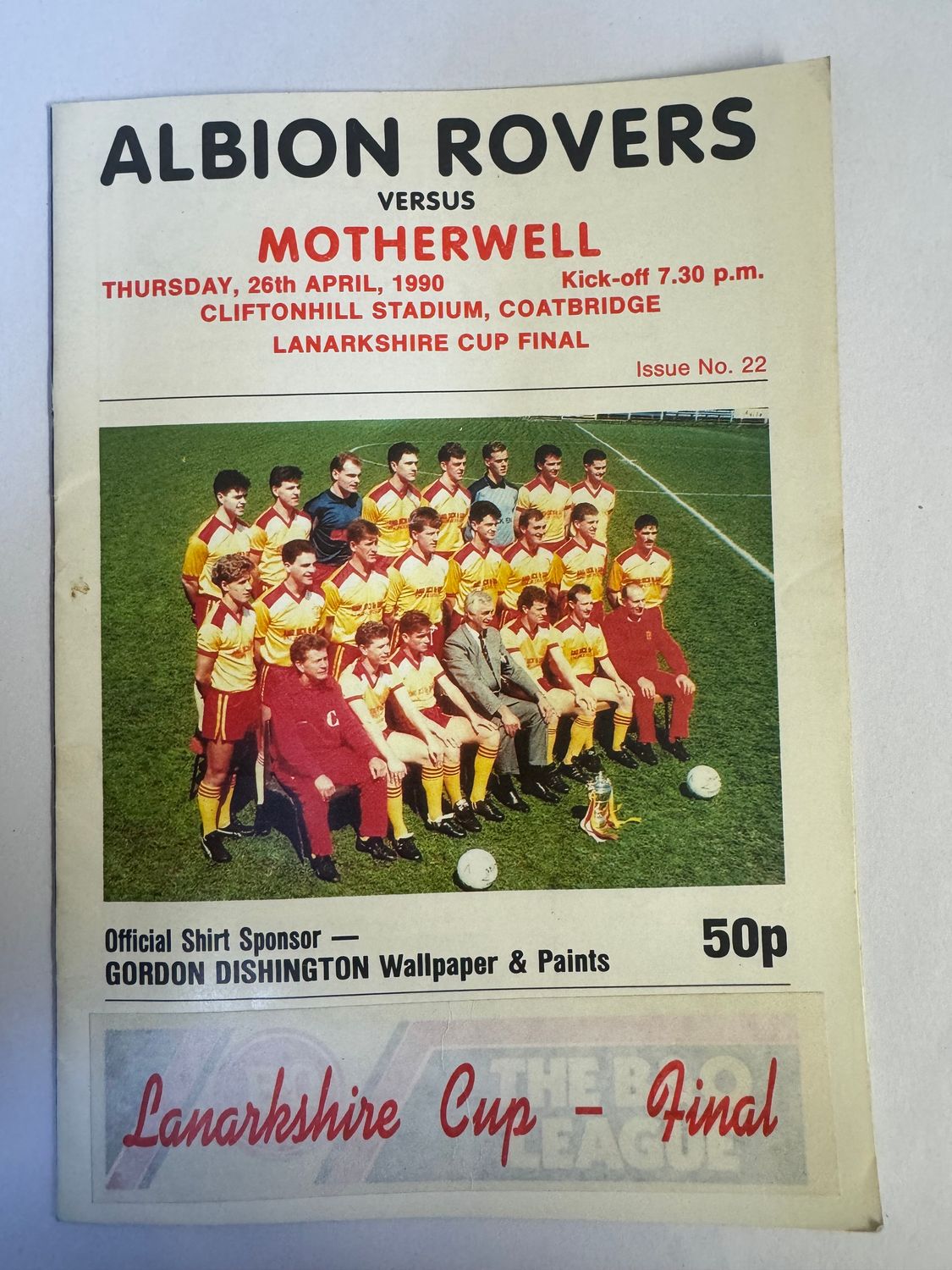 Albion Rovers v Motherwell - 26/4/90
