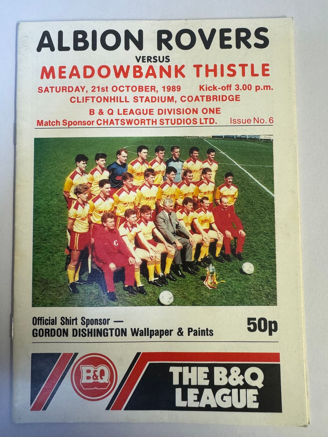 Albion Rovers v Meadowbank - 21/10/89