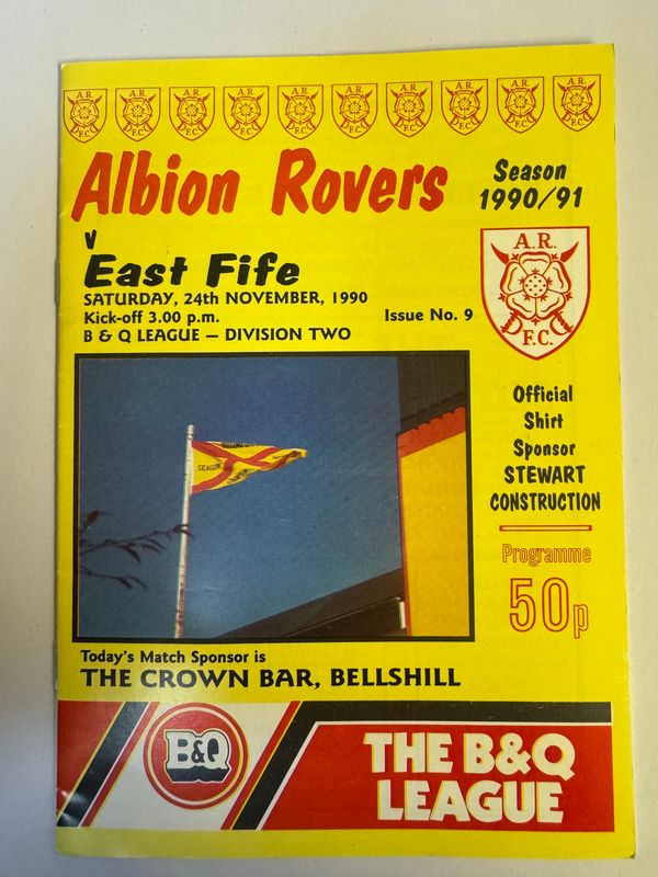 Albion Rovers v East Fife - 24/11/90