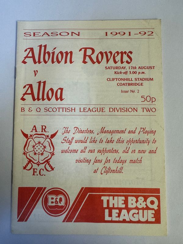 Albion Rovers v Alloa - 17/8/91