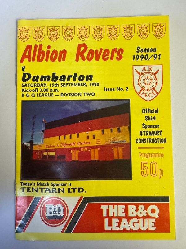 Albion Rovers v Dumbarton - 15/9/90