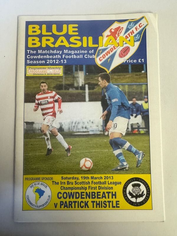 Cowdenbeath v Partick Thistle - 19/3/13