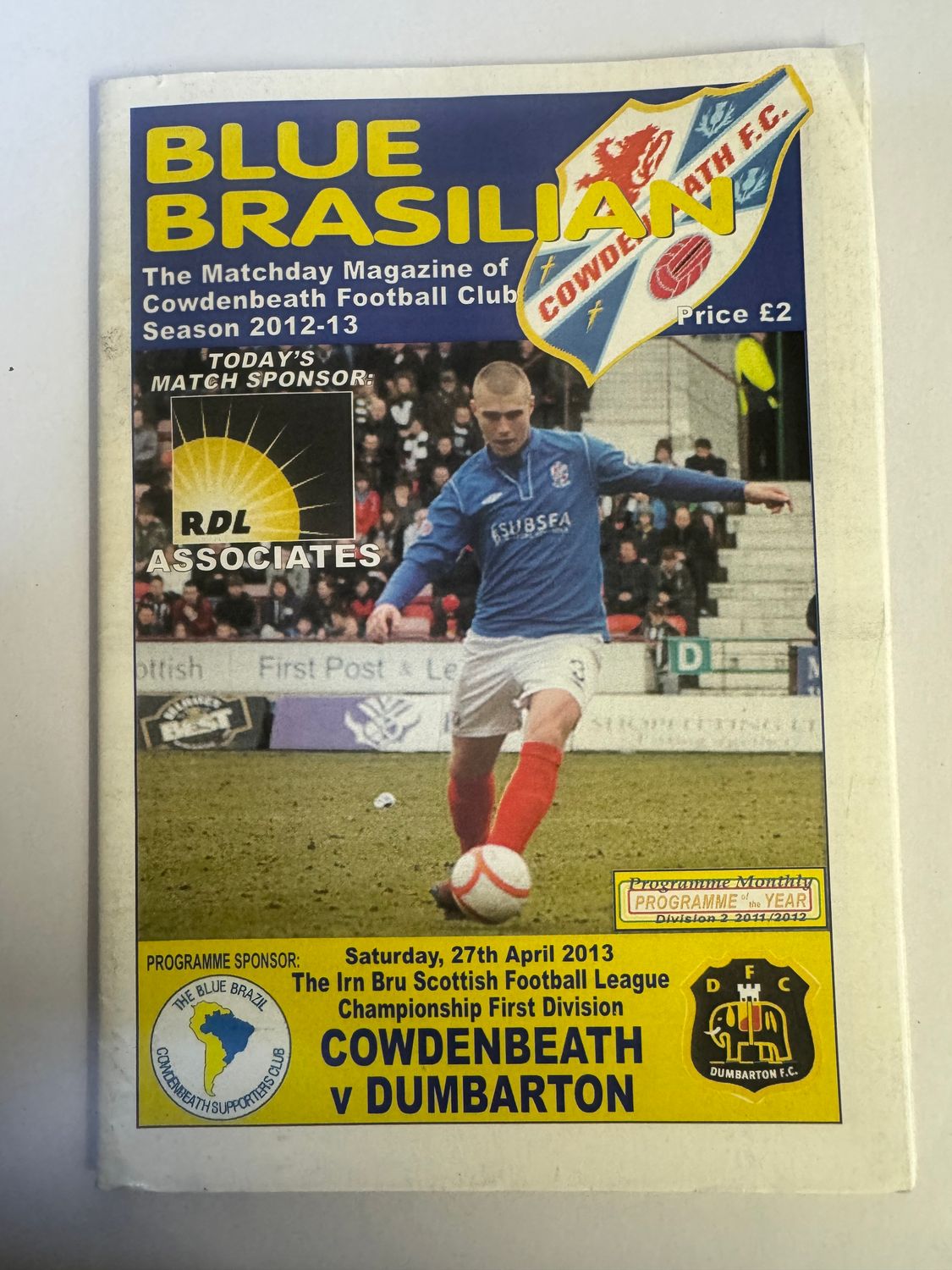Cowdenbeath v Dumbarton - 27/4/13