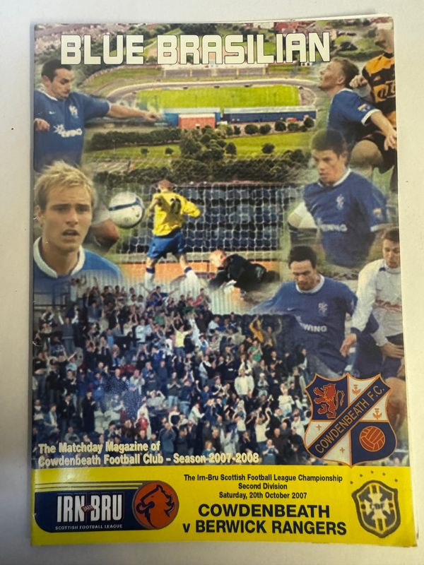 Cowdenbeath v Berwick Rangers - 20/10/07