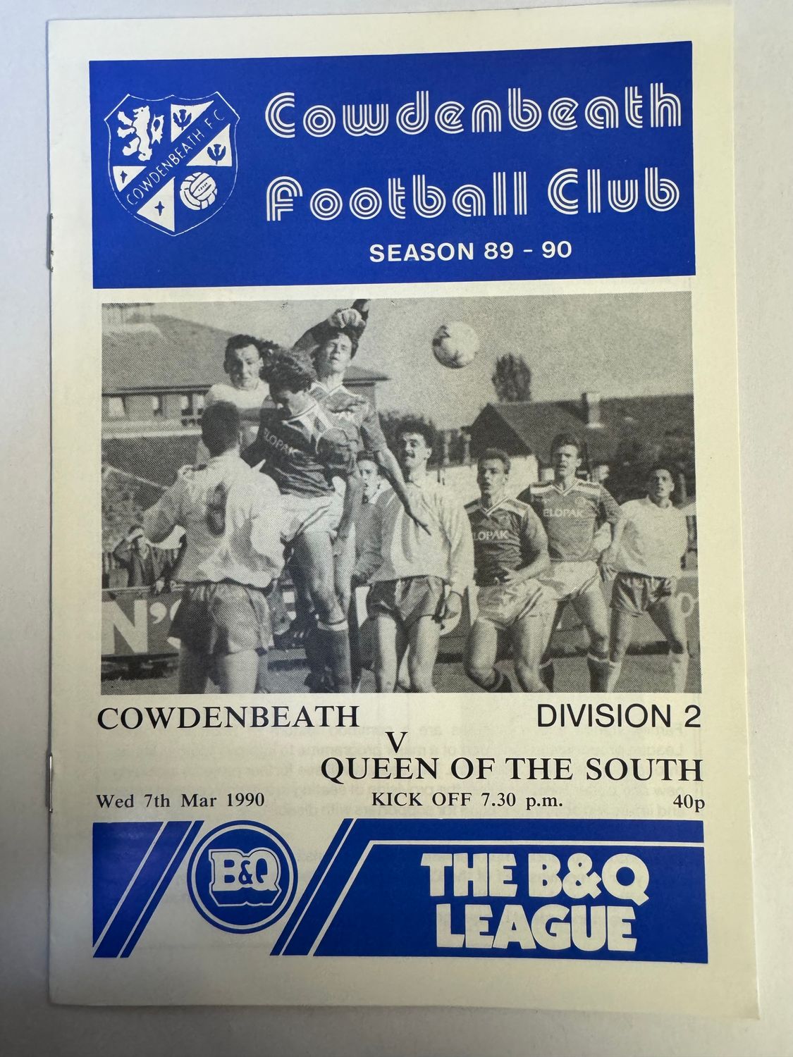 Cowdenbeath v Queen of the South - 7/3/90