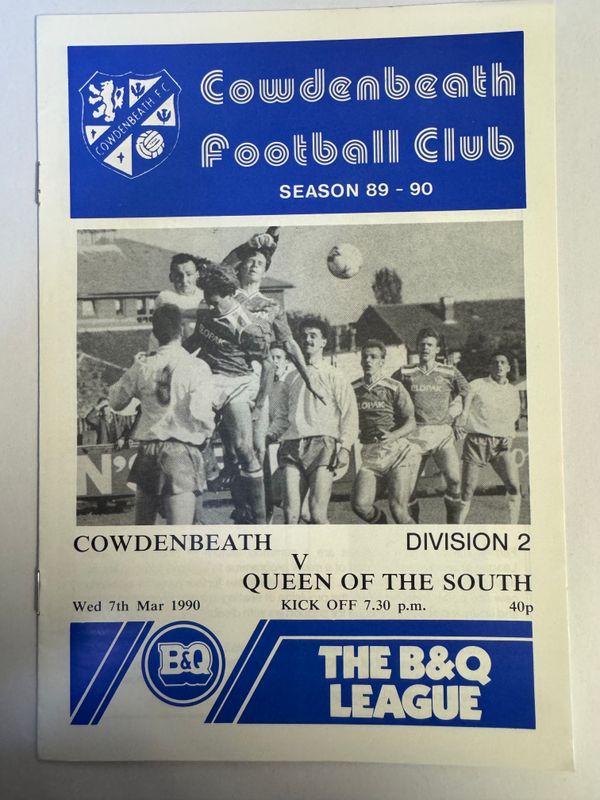 Cowdenbeath v Queen of the South - 7/3/90
