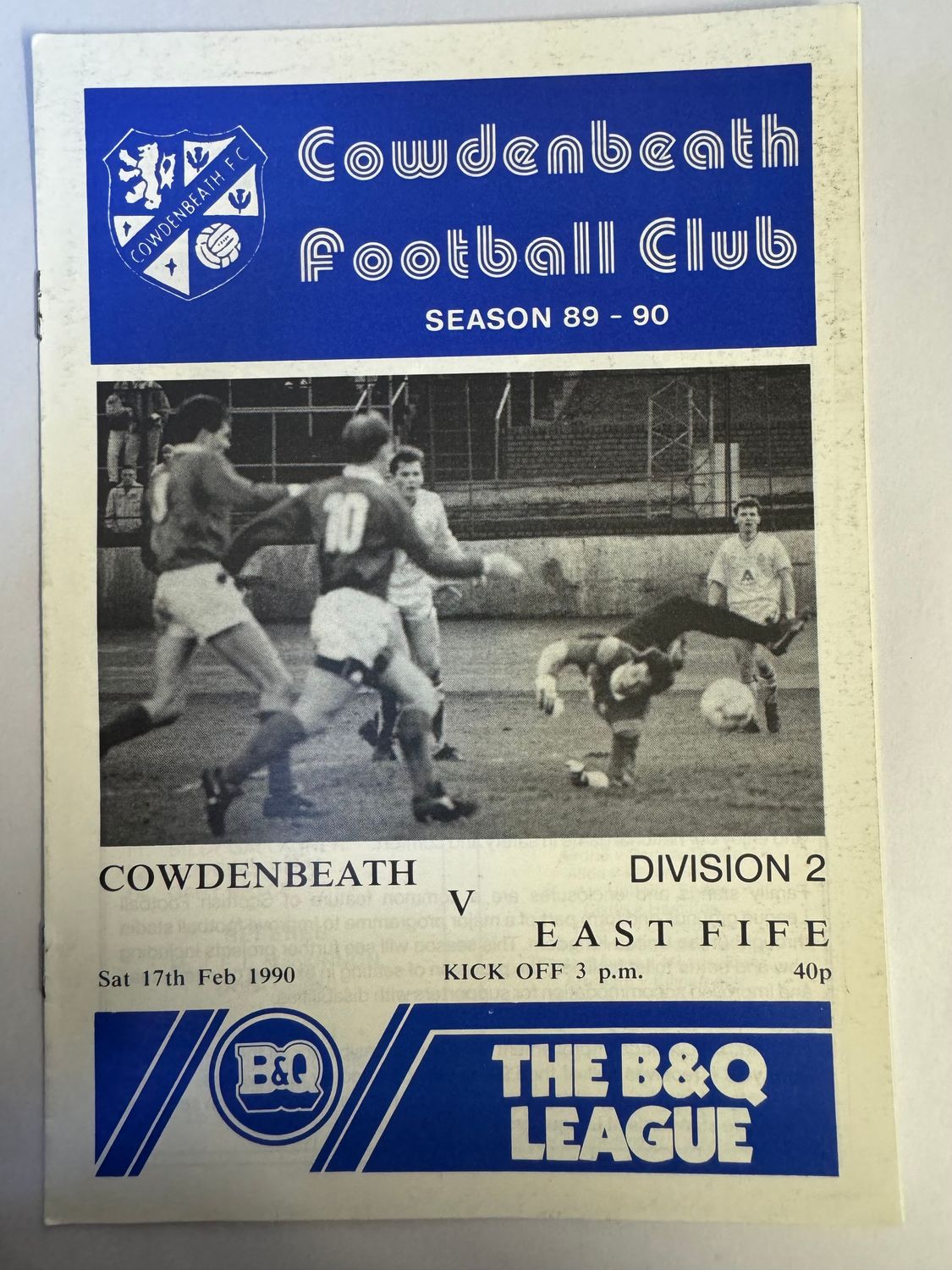 Cowdenbeath v East Fife - 17/2/90