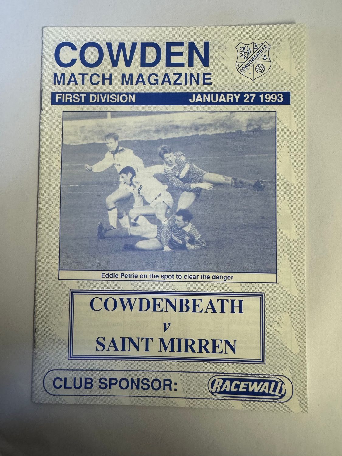 Cowdenbeath v St.Mirren - 27/1/93