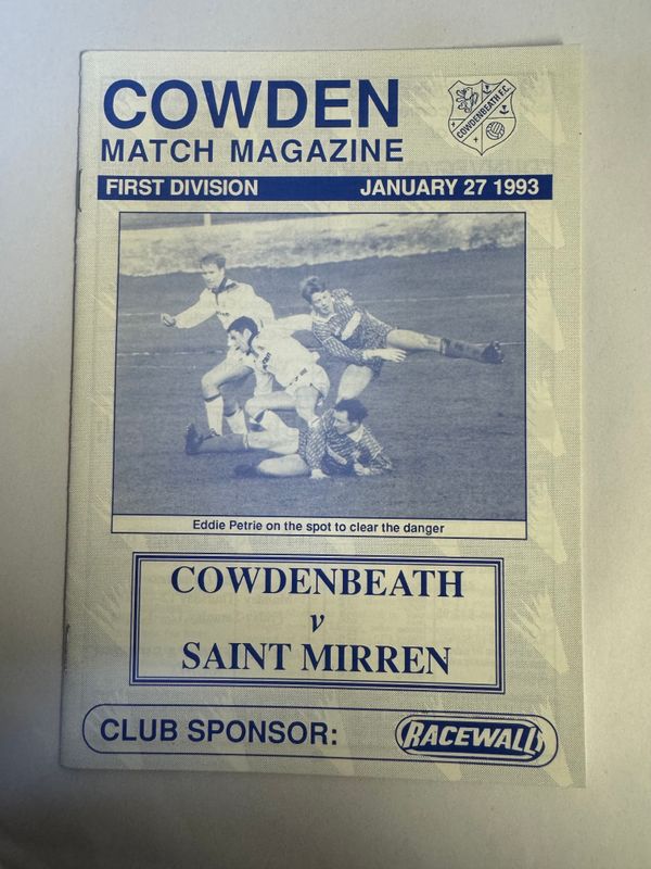 Cowdenbeath v St.Mirren - 27/1/93